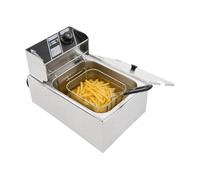 Friggitrice piccola, compatta friggitrice elettrica con cestini | Friggitrice da 2500 W con padella interna rimovibile, intervallo di temperatura 60-200 °C, per patatine fritte, pollo fritto