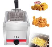 Friggitrice Professionale a Gas GPL, da Bancone in Acciaio Inox con Controllo Temperatura e Cestello Rimovibile, Alta capacità per Ristorante, Casa e Chioschi - per Pollo, Patatine, Pesce