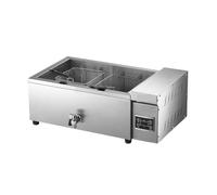 Friggitrice professionale, friggitrice elettrica for tacchino con cestello grande, da banco in acciaio inossidabile spesso for ristoranti e snack bar Riscaldamento Rapido(C)
