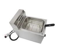 Friggitrice professionale in acciaio inox con cestello per patatine fritte pollo fritto, capacità 6 l, ideale per ristoranti e catering