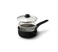 Friggitrice Vulcano Con Cestello E Coperchio In Vetro 24cm