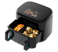 Cecotec Friggitrice ad Aria 10L - Air Fryer Cecofry&Grill Smokin'Prime 11000. 2800W, 3in1: Friggitrice, Grill, Piastra. Affumicatore integrato, Parete divisoria, Temp 40-200°C, Cottura uniforme