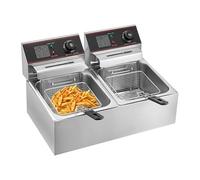 Friggitrici elettriche 12L 20L Doppi serbatoi for ristorante fast food Pollo fritto Stand for friggere patatine fritte Braciole di maiale Per principianti del fai da te(Type A (12L))