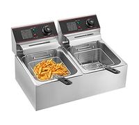 Friggitrici elettriche 12L 20L Doppi serbatoi for ristorante fast food Supporti di pollo fritto Frittura di patatine fritte Braciole di maiale Per uso fai da te(Type A (12L))
