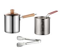 Friggitrici professionali Pentole piccole in acciaio inossidabile con manici resistenti calore per pesce, gamberetti, strumento per pasticceria