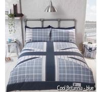 Frigo Britannia Quadri & Righe Union Jack Bandiera Copripiumone Set Letto