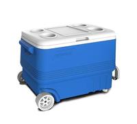 FRIGO PASSIVO BOX REFRIGERATO CON RUOTE VASSOIO PORTABICCHIERI COPERCHIO 45LT BL