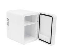 Frigo per Bellezza in Miniatura da 6 Litri, Rivestimento in Lega di Alluminio Frigo Regolabile per la Cura della Pelle Caldo e Freddo con Luce LED Regolabile e Specchio per