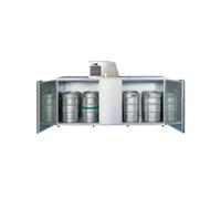 Frigo per fusti birra per 10 fusti - Set, acciaio inox