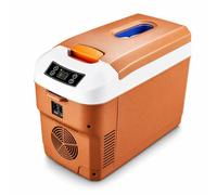 Frigo Portatile 12L 12V/24V, Semiconduttore Freddo Caldo per Camion Casa | 28°C Sotto Ambiente, 65°C Riscaldamento, Controllo Digitale, Antii-vibrazione 45°, Silenzioso per Auto Camion Camper(Orange)