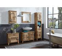 FRIGO - Set da bagno in legno di mango massiccio, laccato naturale
