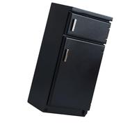 Frigorifero a doppia porta in scala 1/12 nero per case delle bambole Cucina con struttura e materiali in legno realistico Modello Casa Frigorifero Nero Accessori da cucina