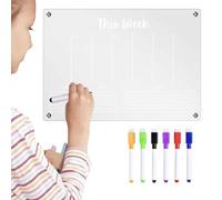 Frigorifero acrilico - Pannello acrilico cancellabile a secco per frigorifero, bacheca per appunti in acrilico | Magnete magnetico per frigorifero, design magnetico, bordo acrilico trasparente b