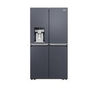 Haier Cube 90 Serie 7 Frigorifero Americano Side by Side, Total No Frost, 601L, Dispenser Acqua, Inverter, Brushed Black - H:177,5cm L:90,8cm P:65,9cm - HSW5918ENMP