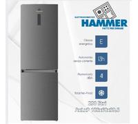 FRIGORIFERO COMBINATO 290LT CL.E NF DISPLAY 185x60x60cm SILVER TOTAL NO FROST