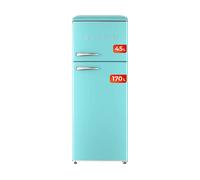 FRIGORIFERO COMBINATO EVVO F45BL 215L, Libera installazione 3 ripiani, Dimensioni: L 55,2 cm A 148,2 cm P 62,1 cm, Turchese