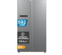 Frigorifero Comfee Side by Side RCS592LS01EU(E) da 592 litri, NoFrost, flusso d'aria multiplo a 360°, sensori intelligenti, funzione SuperCool, illuminazione LED silenziosa da 42 dB, congelatore