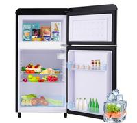 Frigorifero con congelatore/congelatore superiore/120 kWh/anno/91 cm di altezza/luce LED,Black