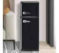 Frigorifero con congelatore, frigorifero a doppia porta, termostato regolabile, grande capacità, frigorifero per appartamento, ufficio, dormitorio,Black
