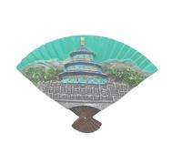 Frigorifero con magnete per souvenir di viaggio, Fridge Magnet Fan Shape Beijing Forbidden City China Travel Souvenir Gift Collection 8x6cm