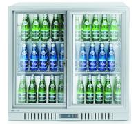 Frigorifero da bar con 2 porte scorrevoli LED 150 l 160 W 90x52x84 cm - argento