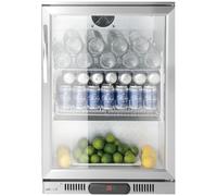 Frigorifero da bar sottobanco, 1 porta, LED, 75 l, 120 W, 53x50x84 cm - argento
