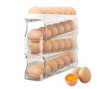 Frigorifero Egg Tray - Eggs Dispenser Auto Rolling | Egg Holder For Fridge | Space-Saving Trasparente Food Box | Reusable Refrigerator Side Organizer And Storage Accessories For Counter, Cabinet