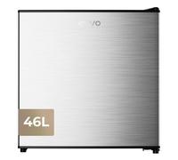 EVVO Frigorifero Mini F22X, 46 L, Inox, Basso Consumo 80 kWh/anno, 41 dB, Frigorifero compatto per ufficio, camera da letto e studi, Mini frigorifero silenzioso e dal design moderno