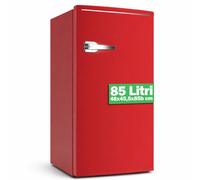 Frigorifero Monoporta Rosso Retrò Salvaspazio 85L Frigo da Casa Ufficio 48x85cm