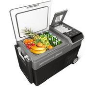 Frigorifero per auto da 12 Volt con macchina per il ghiaccio, raffreddamento a compressore per auto 40QT con ruote, controllo APP Frigorifero portatile --15,6 °C-20 °C con caricabatterie AC e DC