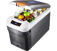 Frigorifero per auto da 35L con ruote e maniglia, mini frigo congelatore per auto da 12V/24V/220V per frigorifero da campeggio e custodia riscaldante per auto, camion, camper, barca, SUV, Nero