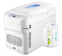 Frigorifero per auto da 35L con ruote e maniglia, mini frigo congelatore per auto da 12V/24V/220V per frigorifero da campeggio e custodia riscaldante per auto, camion, camper, barca, SUV, Bianco