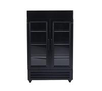 Frigorifero per bambole Zenithaur, frigo in legno in miniatura, decorazione del frigorifero di simulazione portatile per una casa delle bambole 1:12 (Black)