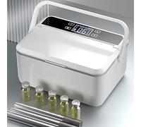 Frigorifero per insulina - Grande capacità per viaggi, mini dispositivo di raffreddamento ricaricabile per auto con display LCD, include 2 batterie per conservare farmaci per diabete