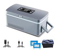 Frigorifero per insulina, scaldabagno per farmaci, insulina e vaccini, per esterni e casa - Scatola per medicinali, con batteria, controllo intelligente della temperatura, allarme, 2 batteri