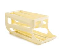Frigorifero per la conservazione delle uova - Vassoio a scorrimento automatico a 3 livelli, rack per dispenser a gravità, contenitore | Organizzatore da cucina con ruote