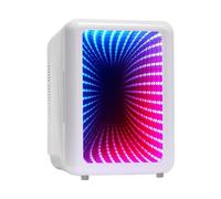 Frigorifero per la cura della pelle, con specchio LED dimmerabile, mini frigorifero da 4 l, per camera da letto, cosmetici, cura della pelle, più fresco e caldo, per auto, ufficio e cibo (bianco con