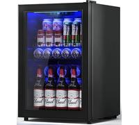 Frigorifero per vino da 2,5 piedi cubi, mini frigorifero con porta in vetro, frigorifero per vino, frigorifero per bevande, birra frigorifero, ripiani regolabili e visualizzazione digitale