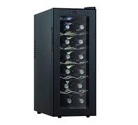 Frigorifero per vino, mini bar con temperatura regolabile e controllo touch, luci LED dal design elegante, ideale per casa, bar, feste, nero