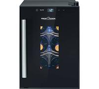 Frigorifero per vino ProfiCook® per 6 bottiglie, con porta in vetro resistente ai raggi UV, con illuminazione a LED e 3 livelli di conservazione, di cui 2 rimovibili, 11-18°C, 17L - PC-WK 1230