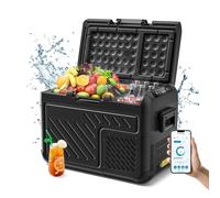 Frigorifero portatile con congelatore a doppia zona per auto, con controllo tramite app, refrigeratore elettrico per auto e uso domestico, capacità 26 Qt, display LCD