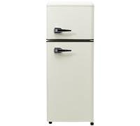 Frigorifero retrò a grandezza naturale, combinazione di frigorifero e congelatore, bianco antico, 105,5 cm (H) x 41 cm (L), design retrò, mini frigorifero,con capacità totale di 92 litri
