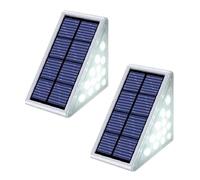 Frilla Lampade Solari da Esterno Impermeabili - Set da 2, 13 LED per Lampada, Bianco Caldo 3000K, IP44, Autonomia 6-8 Ore, Installazione Senza Fili | LUMOSTEP