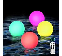 Frilla Luce galleggiante a LED, Luce solare per piscina, Multicolore, LED Lampada di Sfera di Galleggiamento, Accessorio per piscina Luci per Piscine Galleggianti + telecomando | POOLGLO