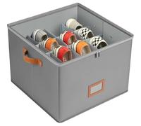 Frilla Organizer compatto per scarpe con 8-16 scomparti - pieghevole, antipolvere e regolabile | SHOVERA (grigio)