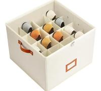 Frilla Organizer compatto per scarpe con 8-16 scomparti - pieghevole, antipolvere e regolabile | SHOVERA (beige)