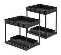 Frilla Organizer Sottolavello Cucina 2 Livelli Estraibile 21 x 40 x 36 cm, Salvaspazio con Cassetto Scorrevole, Ripiani Regolabili e Ganci | SINKNOVA (2)