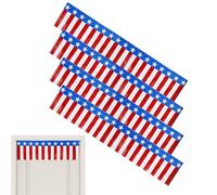 Fringe di ghirlande, banner frangia | 4 luglio Foil Fringe Garland Tinsel Streamers | 4x rosso bianco blu stella patriottica tavolo pavimentazione padiglione decorazione sfondo per la o