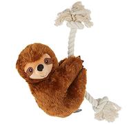 Fringe Studio Giocattolo del cane, bradipo marrone su un giocattolo dell'animale domestico della corda-peluche (289373)