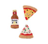 Fringe Studio Plush Dog Toy, 3 Pieces Set, Slice N’ Sip, Pet Shop Collection (662177)